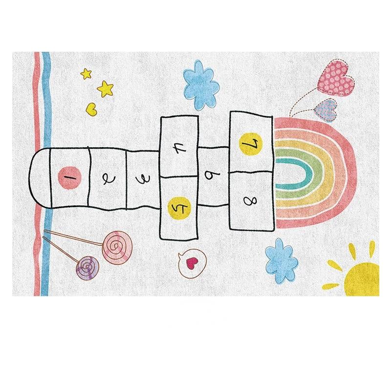 

Children s Hopscotch Carpet for Boy Girl Cartoon Game Carpets Living Room Baby Crawling Non-slip Rug Home Decoration 40x60cm 16x24 inch