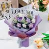 Artificial Crochet Flower Bouquet Plastic Material Fresh Knitted Arrangement Desktop Ornament for Modern Home Decor