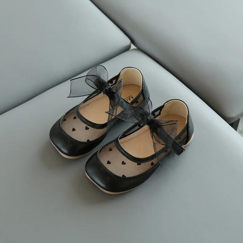 

Fashion Breathable Lace Surface Mary Jane Shoes Kids Pretty Heart-shape Girls Party Leather Shoes Spring Summer Footwear H05153 21 чёрный