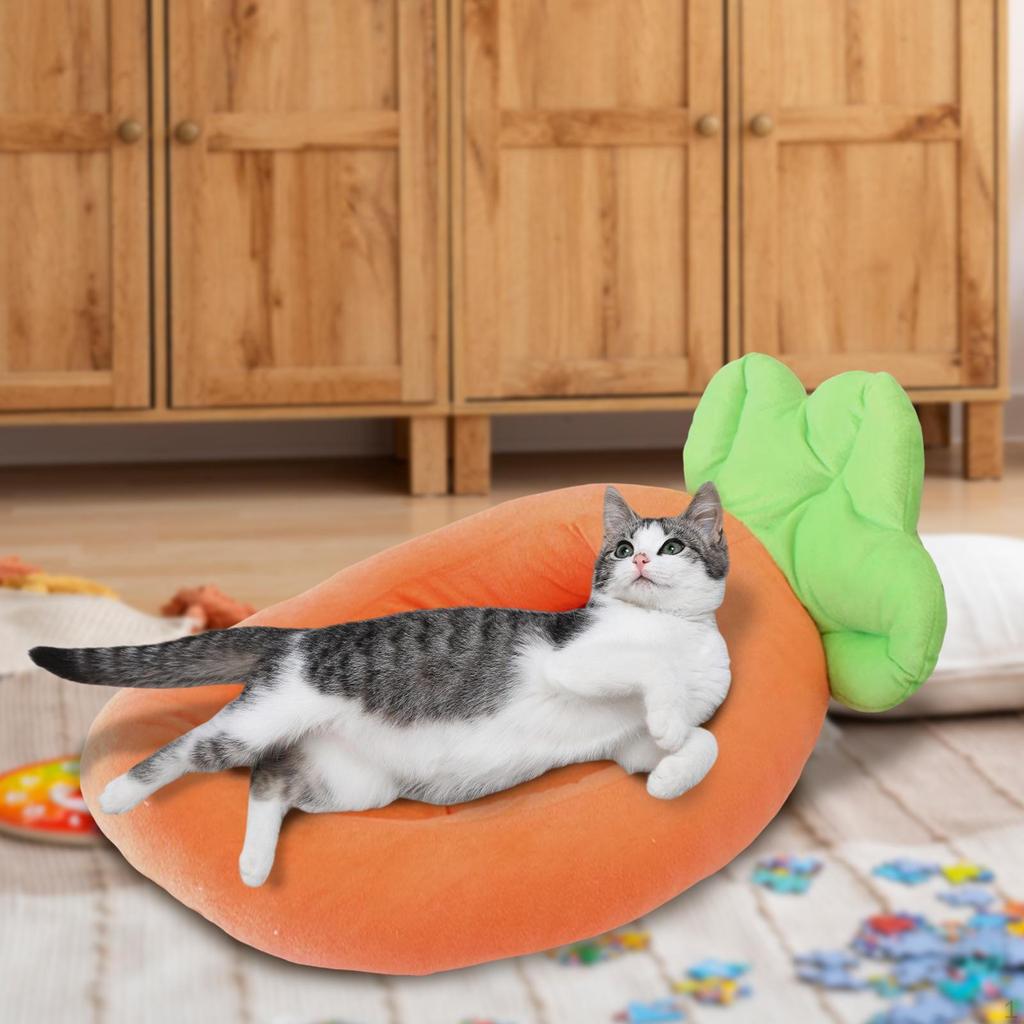 Dog Bed Cat Carrot Shape Breathable Machine Washable,Comfortable,for Small To Medium Pets Soft