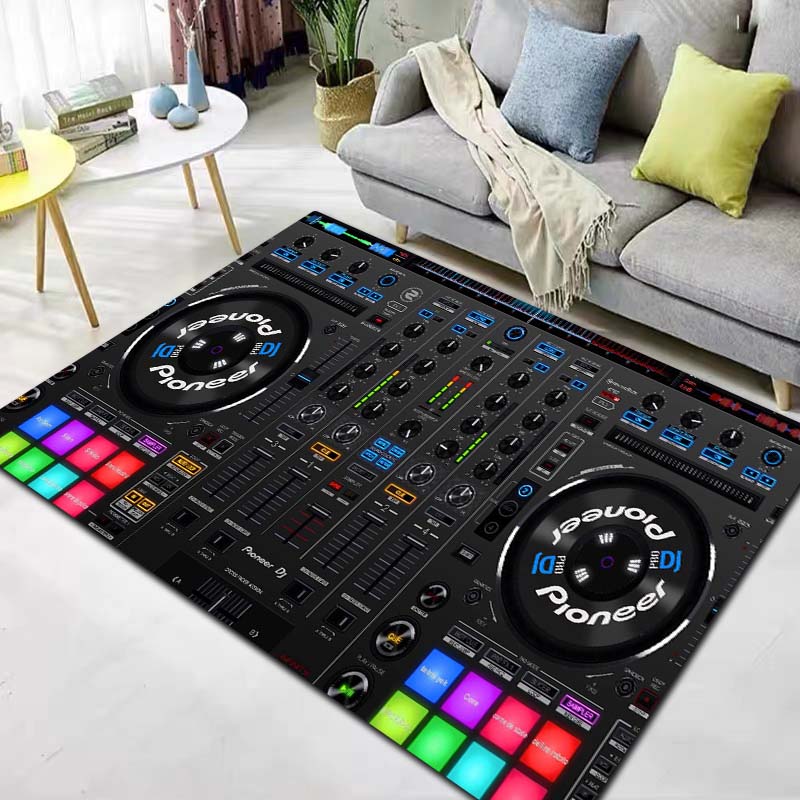 Dj Music Record Screen Console Theme Printing Large Carpet Sofa Living Room Bedroom Decoration Kitchen Bathroom Anti Slip Carpet