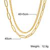 Stainless Steel Three Layers Chain Necklace For Women Heart Lock Pendant Clavicle Necklaces Hip Hop Jewelry Gift