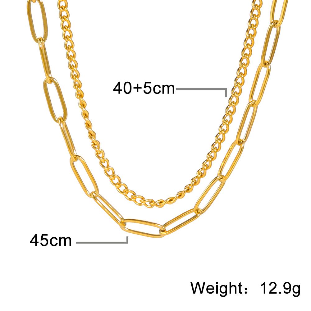 Stainless Steel Three Layers Chain Necklace For Women Heart Lock Pendant Clavicle Necklaces Hip Hop Jewelry Gift