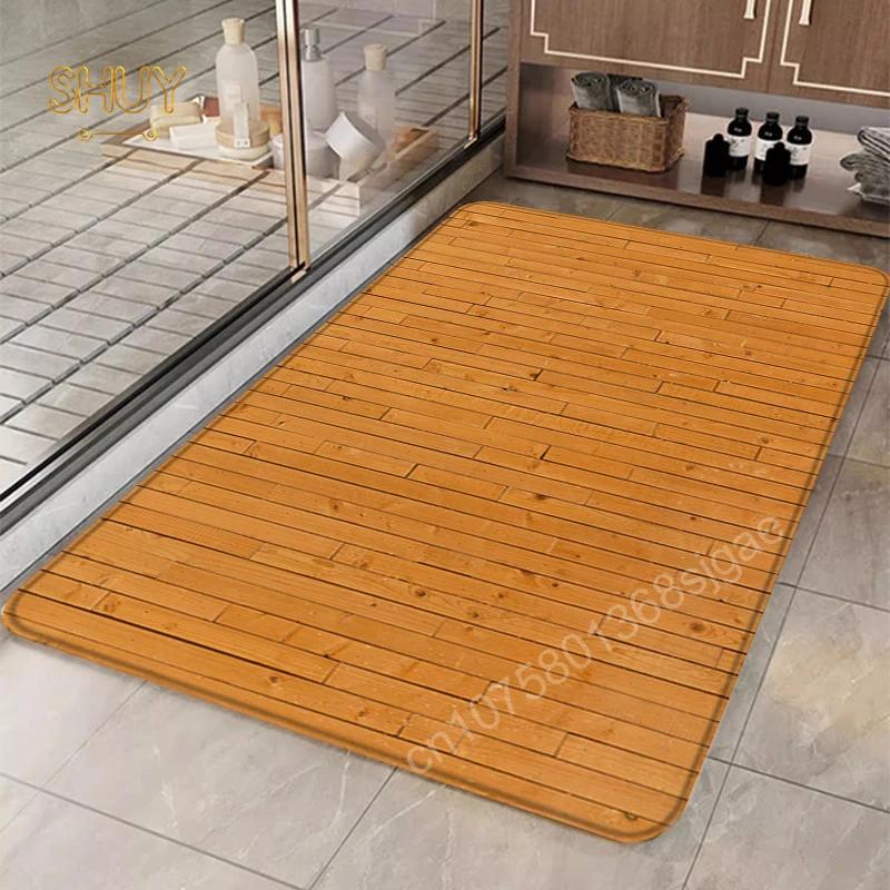 Covor de ușă cu model de granule de lemn Covor de baie intrare bucătărie canapea anti-alunecare Covorașe decorative pentru picioare Covor de târât pentru copii
