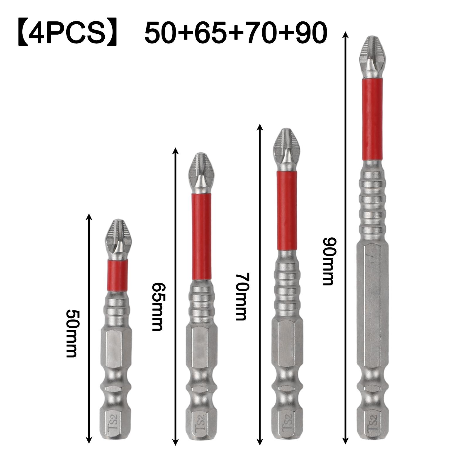 

4pcs/5pcs/6pcs Cross Magnetic Screwdriver Bit Alloy Steel Anti-Slip Long Drill Bit PH2 Set Screwdriver Bit