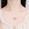 Sterling Silver Necklace Pendant Shining Zircon for Women Wedding Jewelry Engagement Charm Party Gift