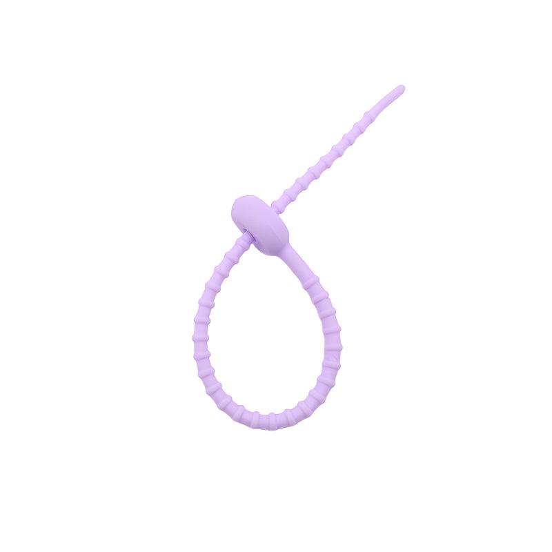 Multicolor TPR Silicone Zip Ties: Elastic Self-Locking, Reusable Cable Organizers & Keychain Pendants.