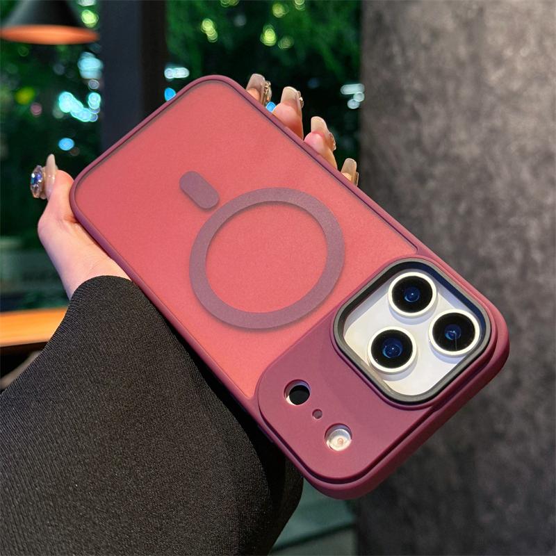 Matte Transparent Shockproof Armor Phone Case For Iphone 11 12 13 14 15 Plus 16 17 Air Pro Max Magnetic For Magsafe Bumper Cover
