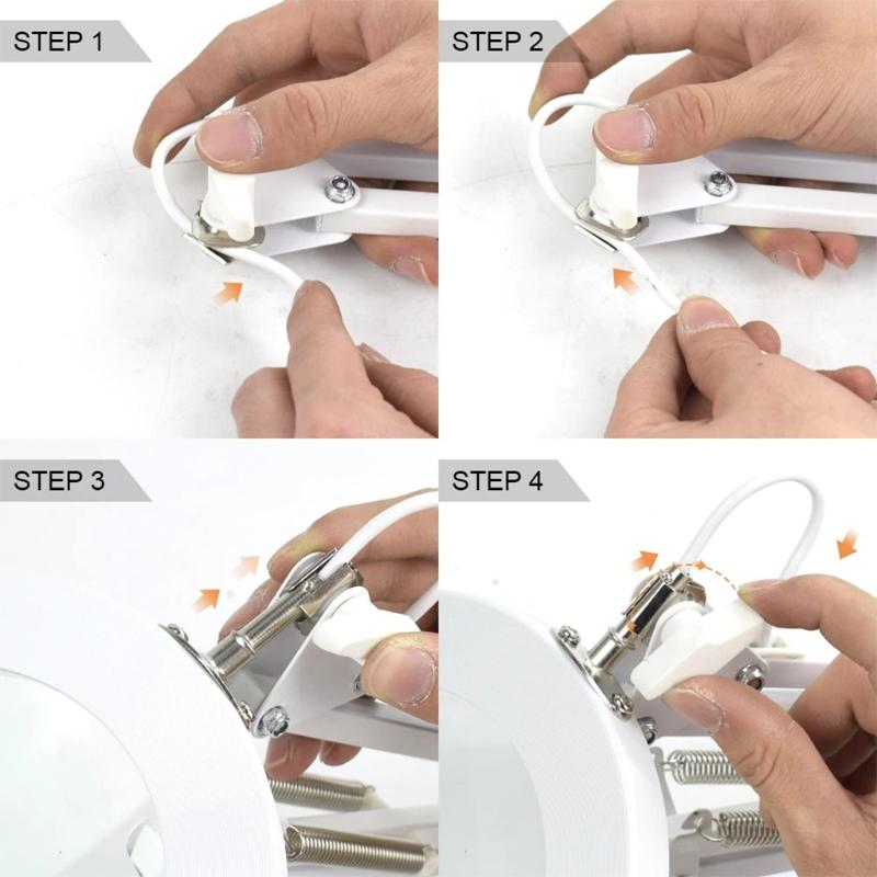 LED Magnifying Lamp Metal Swing Arm Magnifier Lamp - Stepless Dimming 3 Color Modes 5X Magnification Adjustable