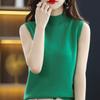 Knitted Sleeveless Sweater Women's Turtleneck Short Loose Versatile Knitted Bottoming Shirt