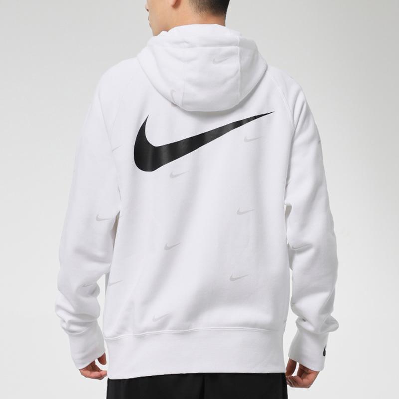 Nike Sportswear Swoosh Fleece-Lined Training Windbreaker Jacket Men Outerwear White DA0083-100