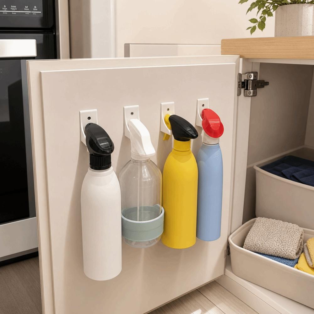 4Pcs Easily Install Spray Bottle Holder Multifunctional Storage Rack Spray Bottle Racks Bathroom