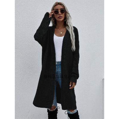 2024 Autumn And Winter New Long Cardigan Solid Color European And American Women'S Knitted Fashionable Sweater