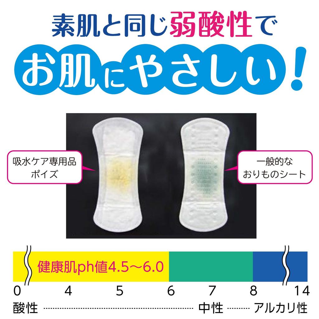 Nippon Paper Poise Smooth Skin Panty Liner 8cc Long 32 Sheets Unscented Care of Vaginal Discharge and 17.5cm (For Moisture)