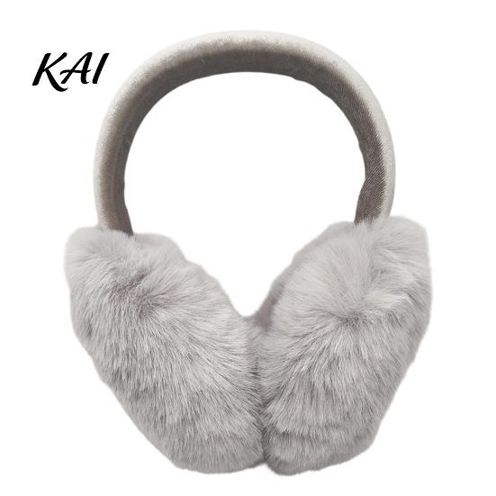 Warm Head Accessories for Winter Women's Ear Muffs, Soft Faux Rabbit Fur Warmers Adjustable Fuzzy Muffs Cycling Sports Commuting, Plush Fluffy