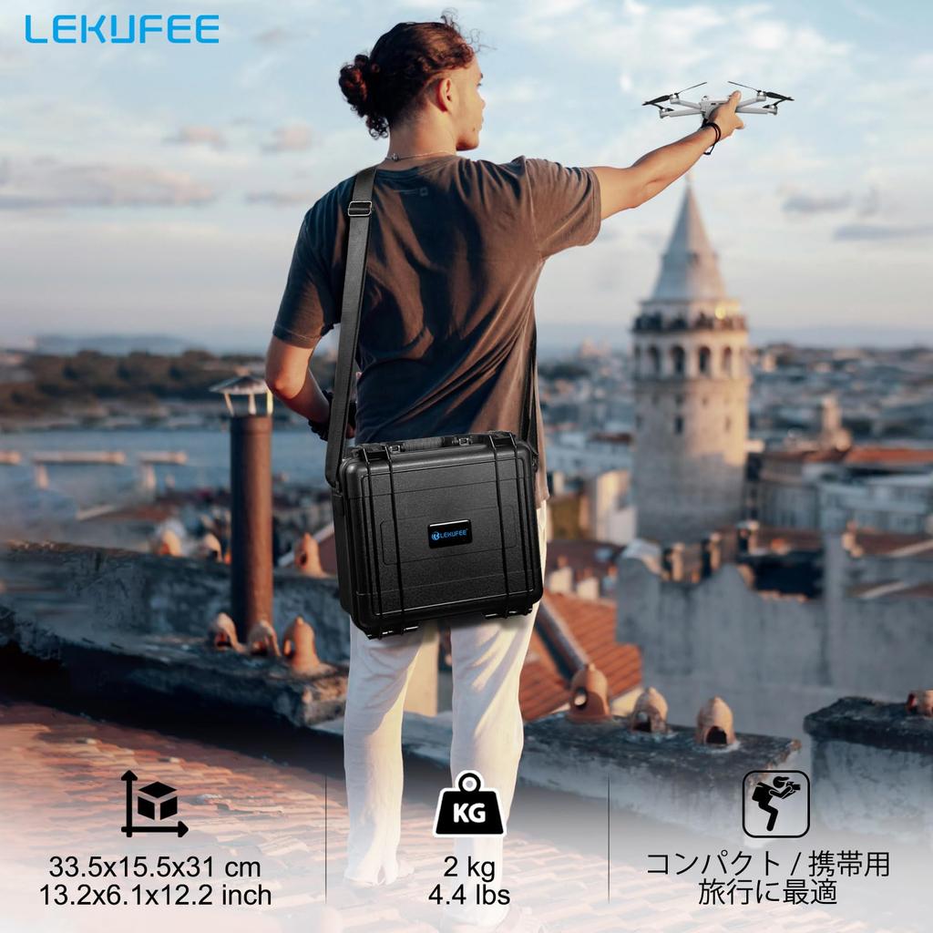 Lekufee DJI Air 3SDJI Air 3 Waterproof Hard Carrying Case - Compatible with DJI Air 3SDJI Air 3 Fly More Combo, DJI RC 2, DJI RC N3N2 Remote