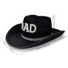 Fashion Rhinestone Letters Mom Dad Cowboy Hat Wide Brim Retro Western Cowboy Hat Vintage Jazz Hat For Gender Reveal Party