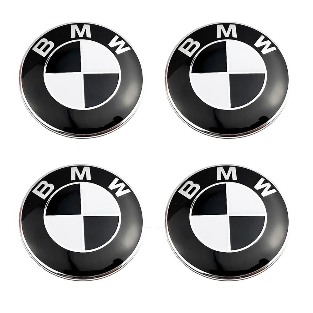 RTJF7 4Pc 68mm 56mm Wheel Center Caps Emblem Badge 50th Anniversary For BMW M Emblem E46 E36 E34 F10 E90 F30 E60 F30 E53 E30 E92 E87