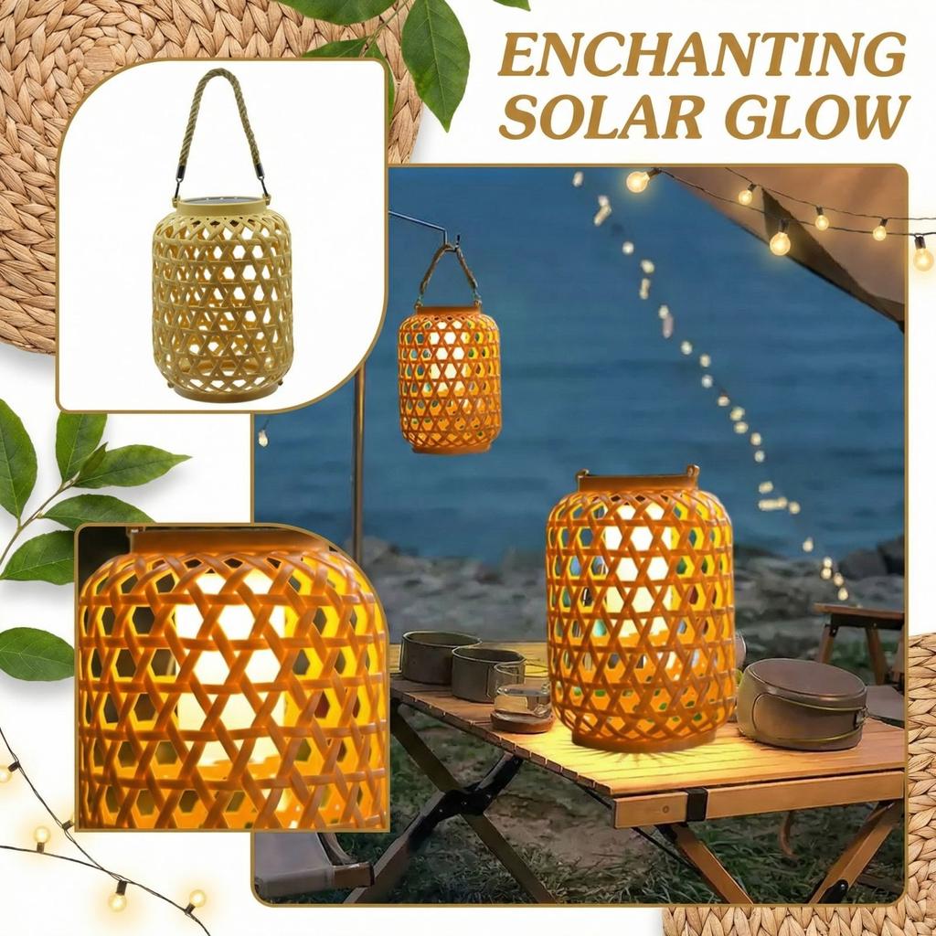Solarbetriebene Chinesische, Imitation Rattan Hängelampen, Baummontierte Dekorative Gartenleuchten, Balkon