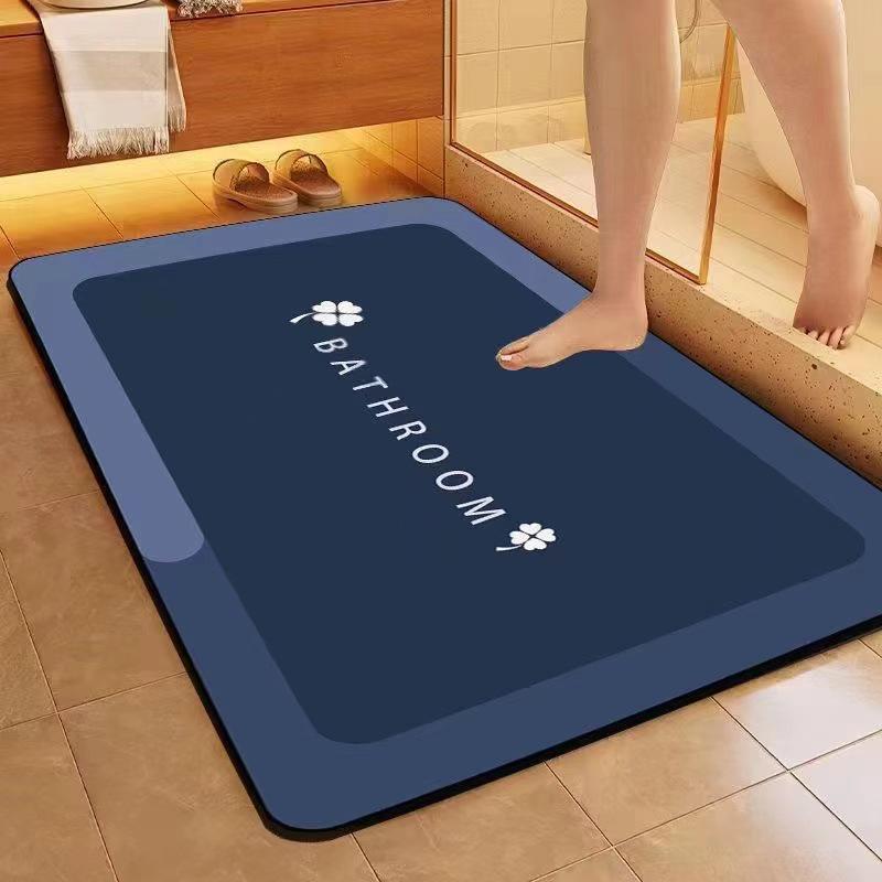 Temu Diatom Mud Absorbent, Anti-Slip Bathroom Floor Mat - Dirt-Resistant Entry Mat 30x40cm синий серый
