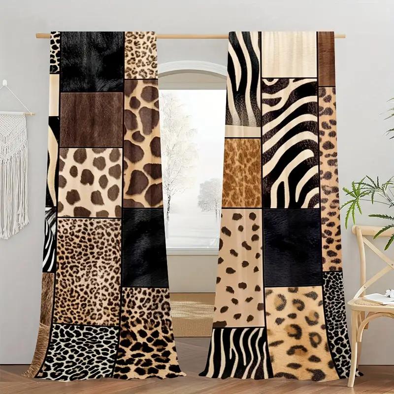Wild animal leopard and zebra print curtains are suitable for home decoration in bedrooms and living rooms