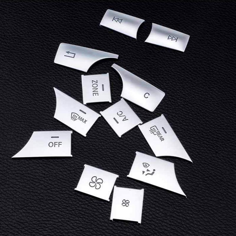 Car Multimedia Button Trim Cover Decoration Sticker for Mercedes Benz C E Class W204 CLS GLK C180 E260 2007-2017