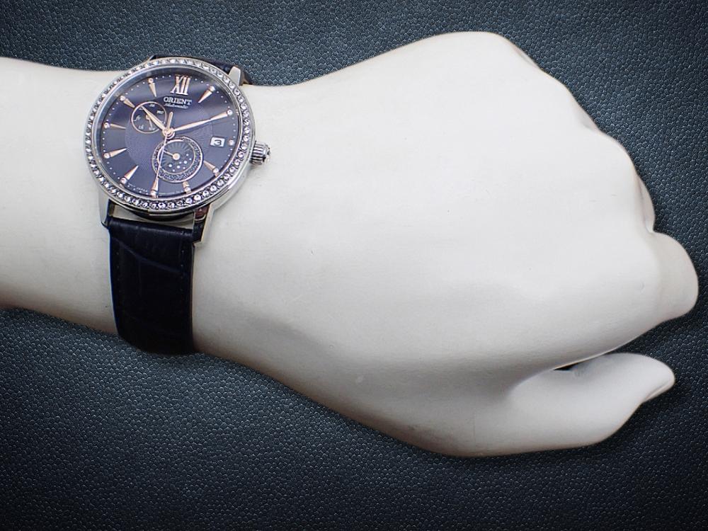 ORIENT Sun & Moon RA-AK0006L10A Automatic Navy Dial Crystal 36mm Box & Papers Used