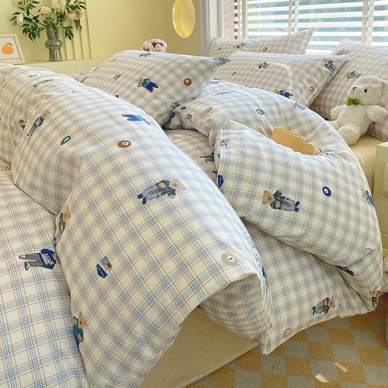 Home Textiles 60 Long-Staple Cotton Pure Cotton 4Pcs Set Cotton Bed Sheet Quilt Cover 3Pcs Set Bed Hat Class A Maternal And Infant Grade