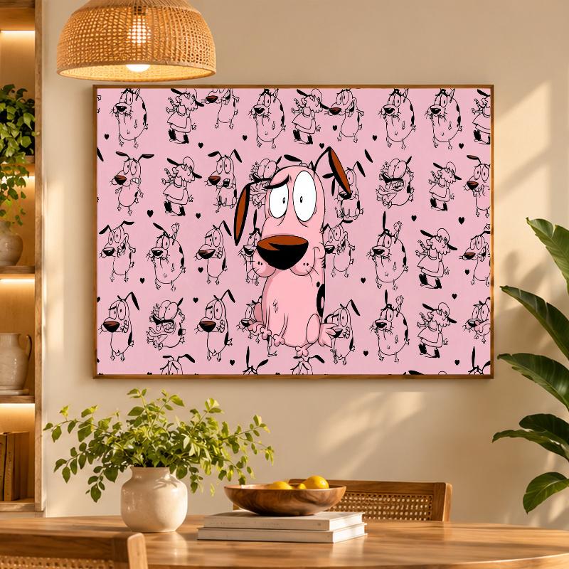 5D Diamond Painting Courage the Cowardly Dog DIY Full Drill Diamond Art Kit Home Decoration