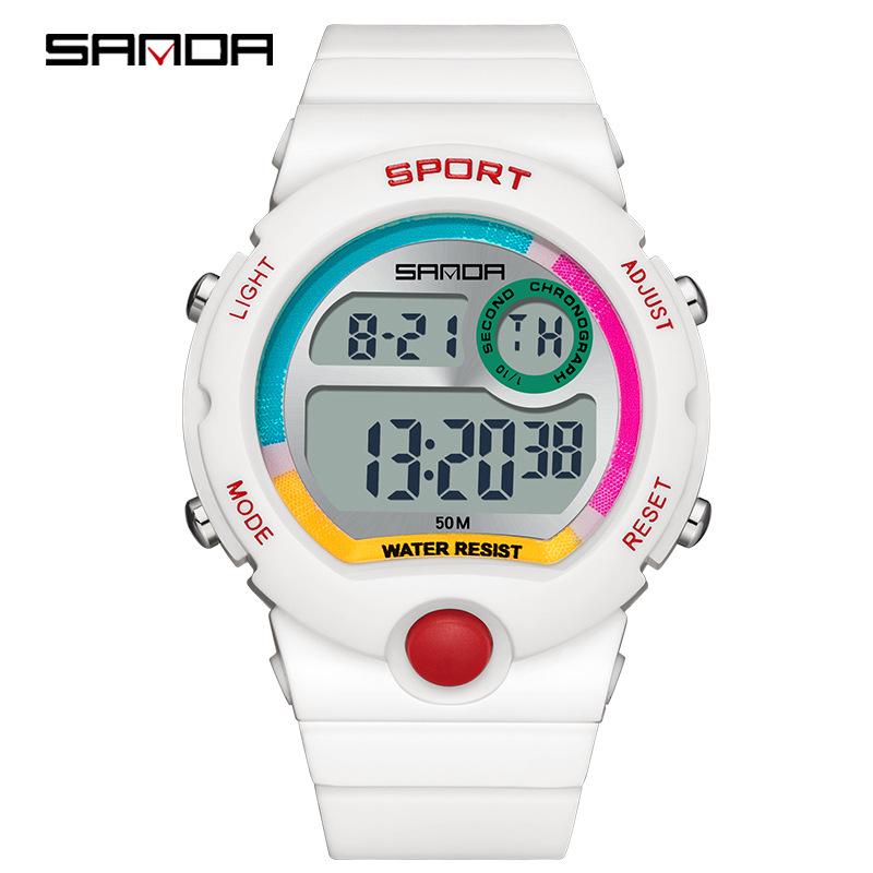 Sanda Trendy Sports Luminous Multifunction Watch for Students - Cool, Creative Single Display for Men and Women