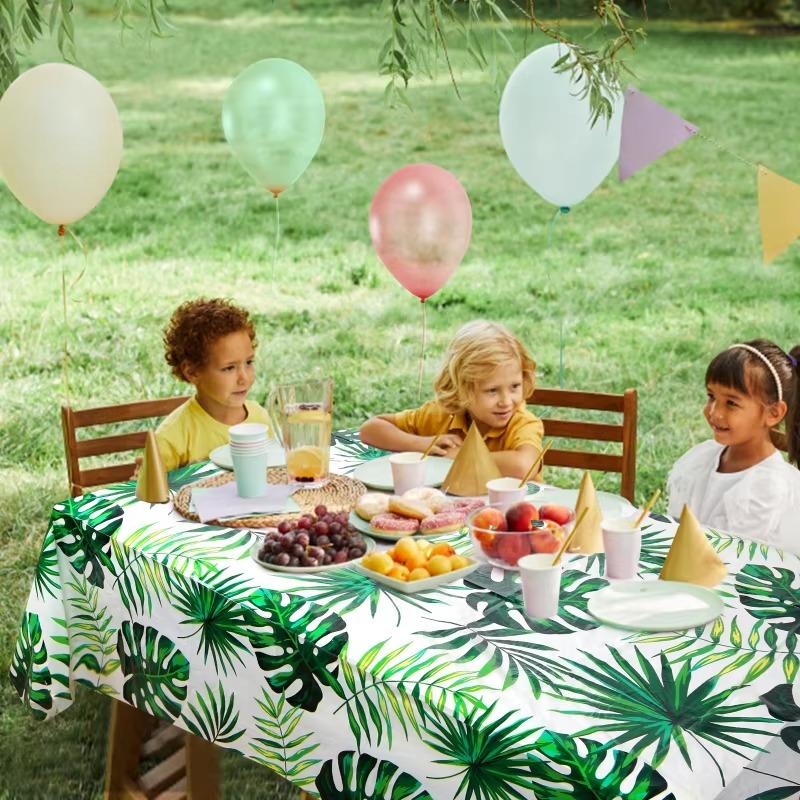Tablecloth 1PCS PEVA Hawaiian Party Decoration Tableware Disposable Birthday Decoration Tabletop Decoration