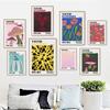Nordic Retro Abstract Pumpkin Mushroom Flowers Yayoi Kusama Posters Wall Art Canvas Painting Wall Pictures for Living Room Decor