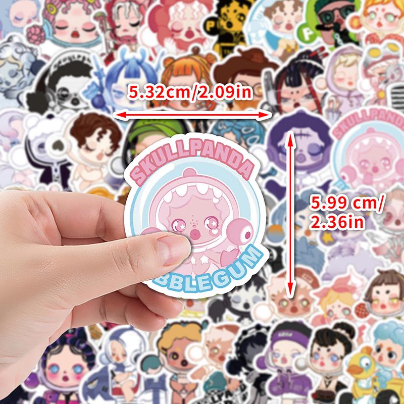 50Sheets/Set Cute Labbubu Stickers For Kids Cartoon Bubble Matt Graffiti Sticker