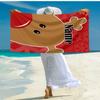 Custom Name Ultra-Soft Beach Towel with Christmas reindeer Theme,Ideal for Pool - Camping, Diving - Perfect Travel Essential, Vibrant Beach Towel.