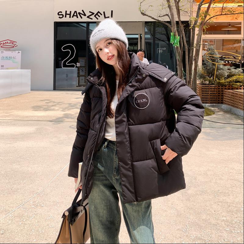 Korean Style Thickened Down Cotton Coat for Women Winter New Loose Casual Outer Wear Cotton Coat Hooded Jacket