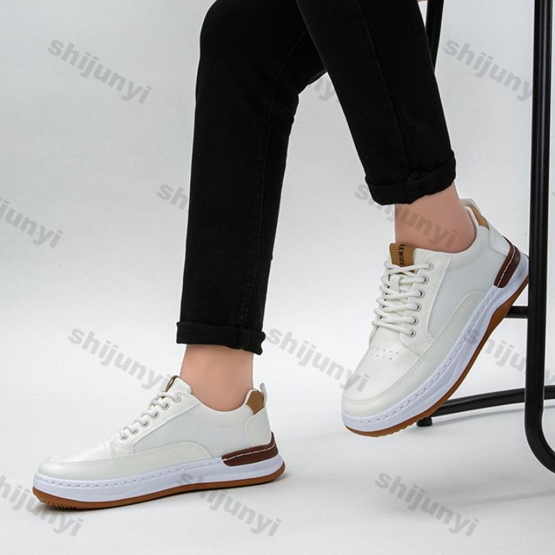 Fashion Men Shoes 2025 Spring Autumn New Fashion Breathable Mesh Non Slip Platform Sneakers Comfortable Round Toe Lace-up Casual Shoes