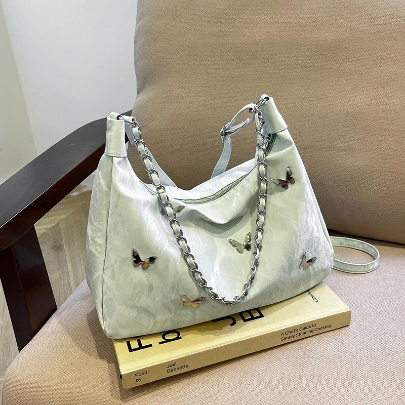 Damen-Tragetasche mit großem Fassungsvermögen, neue Freizeittasche mit Kette für den Herbst 2025, Klassentasche für Studenten, Umhängetasche