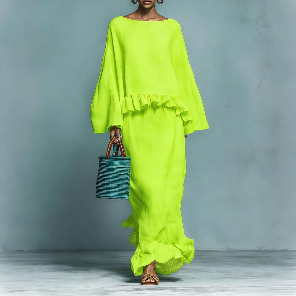 European and American 1116 Women's Clothing New Long-sleeved Long Skirt Casual Fashion Solid Color Suit