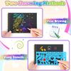 12 PCS Scratch Art Set 4 Rainbow Mini Notebooks 4 Stencil Sheets 4 Wooden Stylus Fun Drawing, Party Favors Creative Gifts