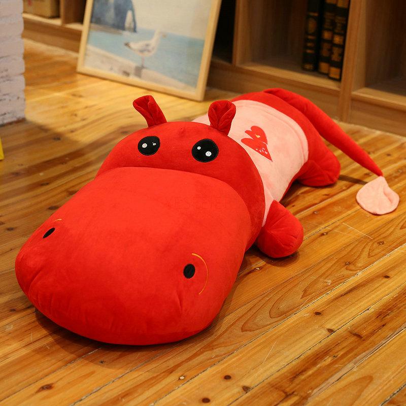 100-150cm Giant Soft Hippo Plush Toy Stuffed Animal Toys Soft Real Life Hippopotamus Plush Toy Birthday Gift