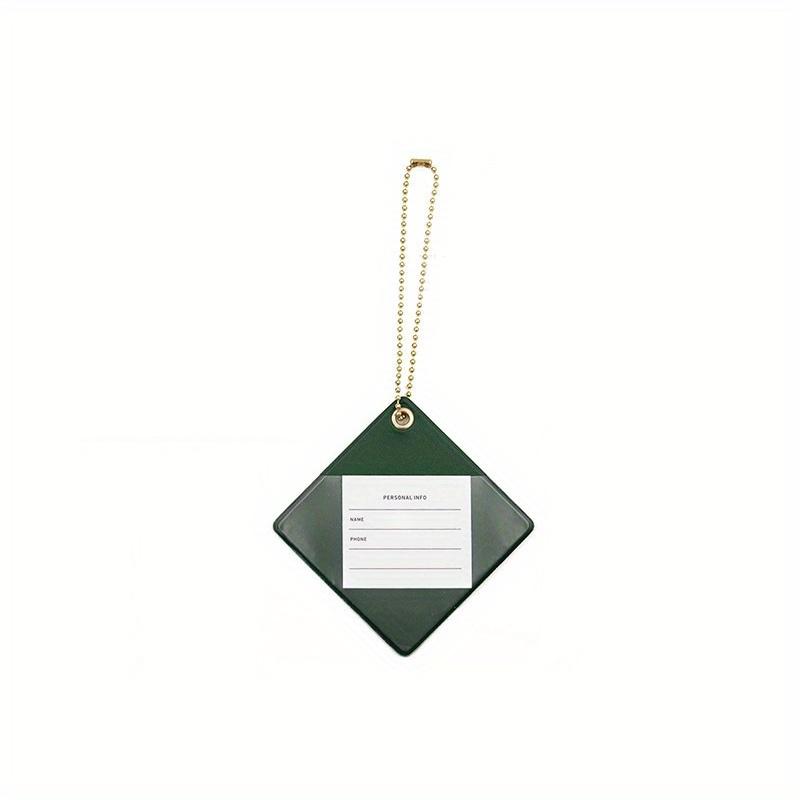 1pc Multiple Color Square PU Luggage Tag – Luggage Check-in Tag, Chain Information Tag for Boarding Passes