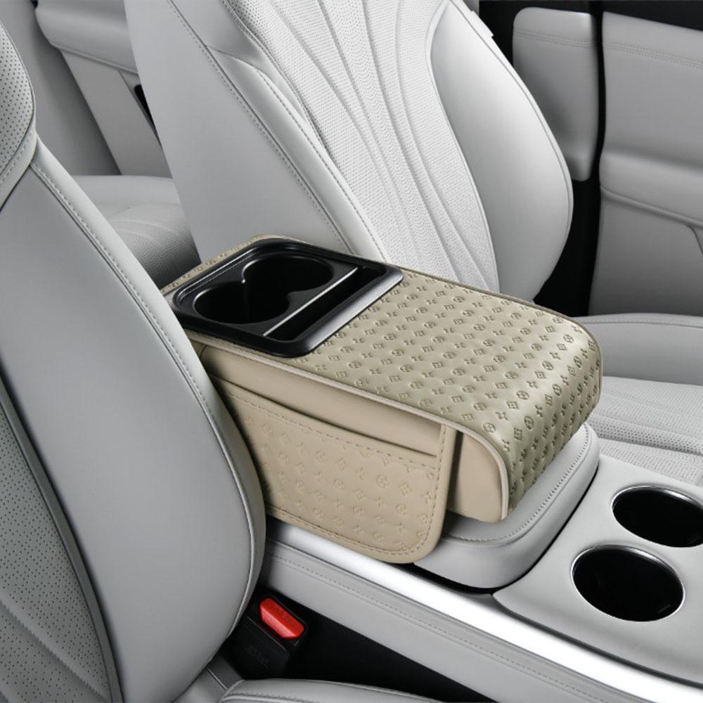 

Side Storage Pockets Armrest Heightening Cushion Cup Holder Auto Armrest Cover Trucks абрикосовий