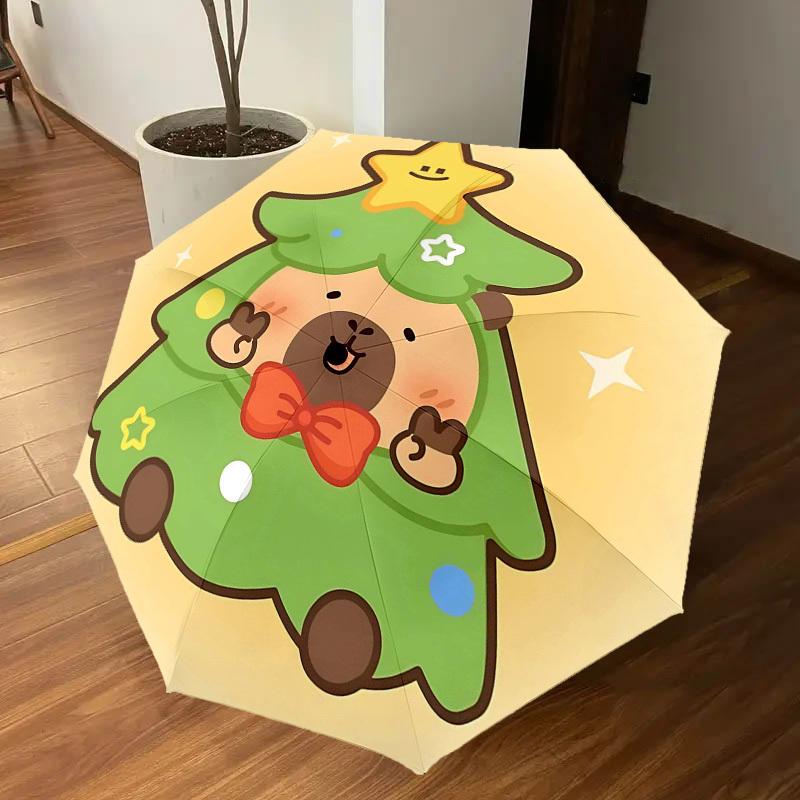 1PC Christmas tree bear Umbrella-8-Rib Reinforced, Automatic Open, Lightweight & Durable, Cute Fashion Accessory for Outdoor-T344