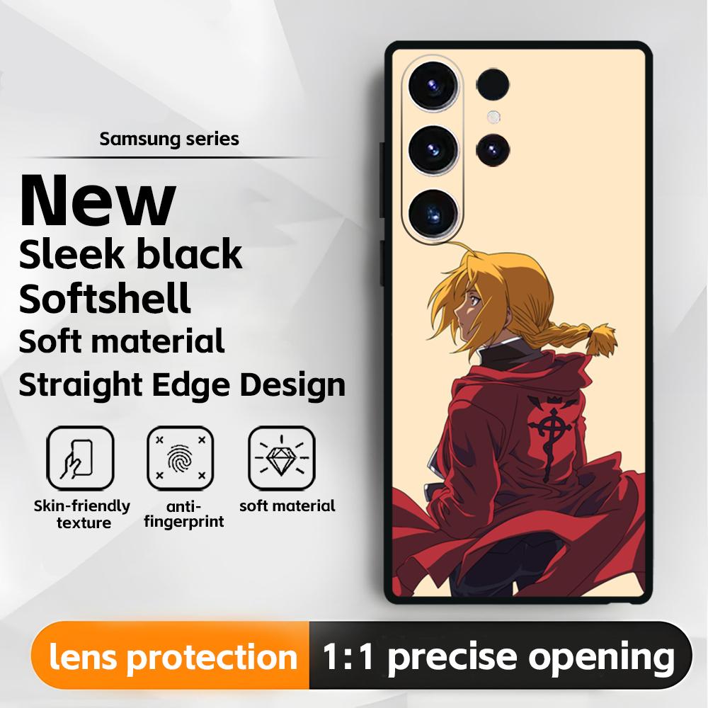 Fullmetal Alchemist Anime Hot Phone Case For Samsung Galaxy S25 S24 S23 S22 S21 S20 Plus Ultra Note20 Soft Black