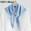 100% Australian Wool Knitted Triangle Scarf Shawl Women's Autumn  Winter Warm Neck Protection Scarf Decorative  Small Scarf