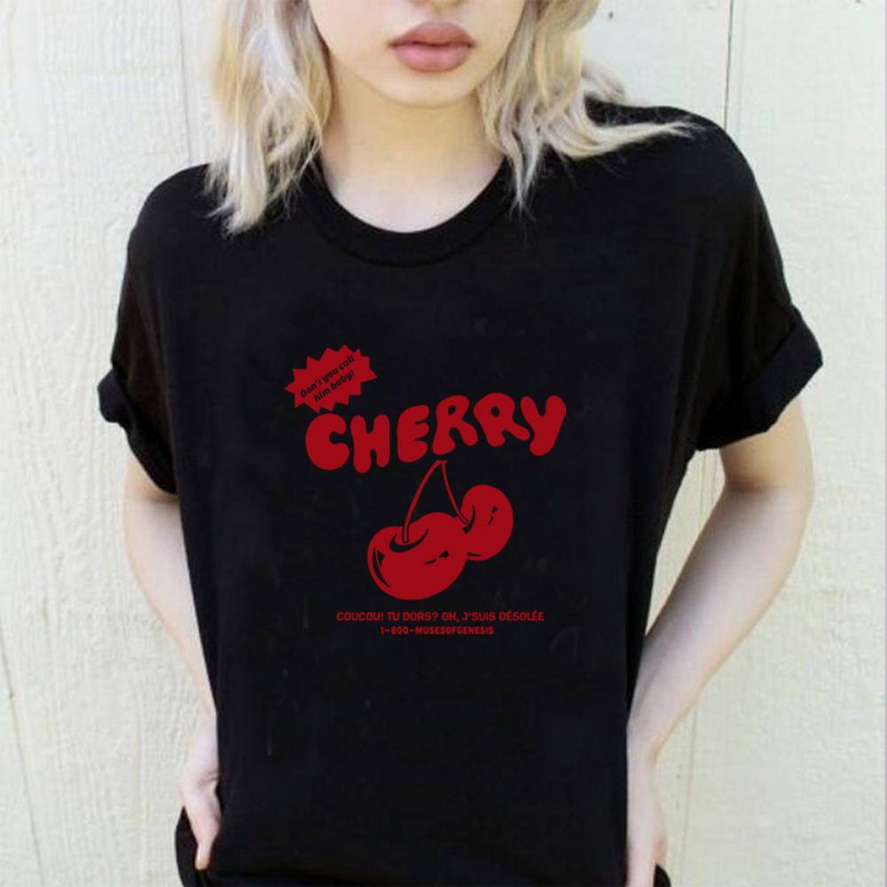 Cherry Vintage Shirt Cute Cherries Graphic Tee Women Y2k Aesthetic Tshirt Short Sleeve Summer Tees Retro 90s Harajuku Tops