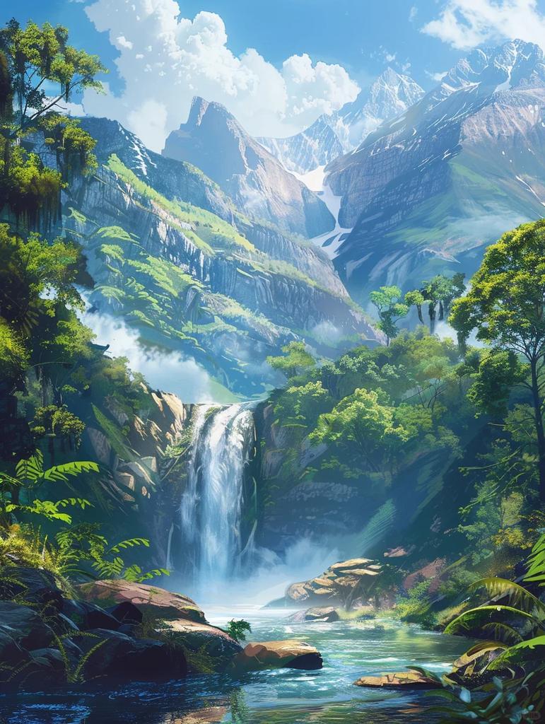 DIY Алмазная вышивка Водопад Пейзаж Вышивка крестом Картина Гора 5D Стразы Картина Мозаика Лес Настенное искусство