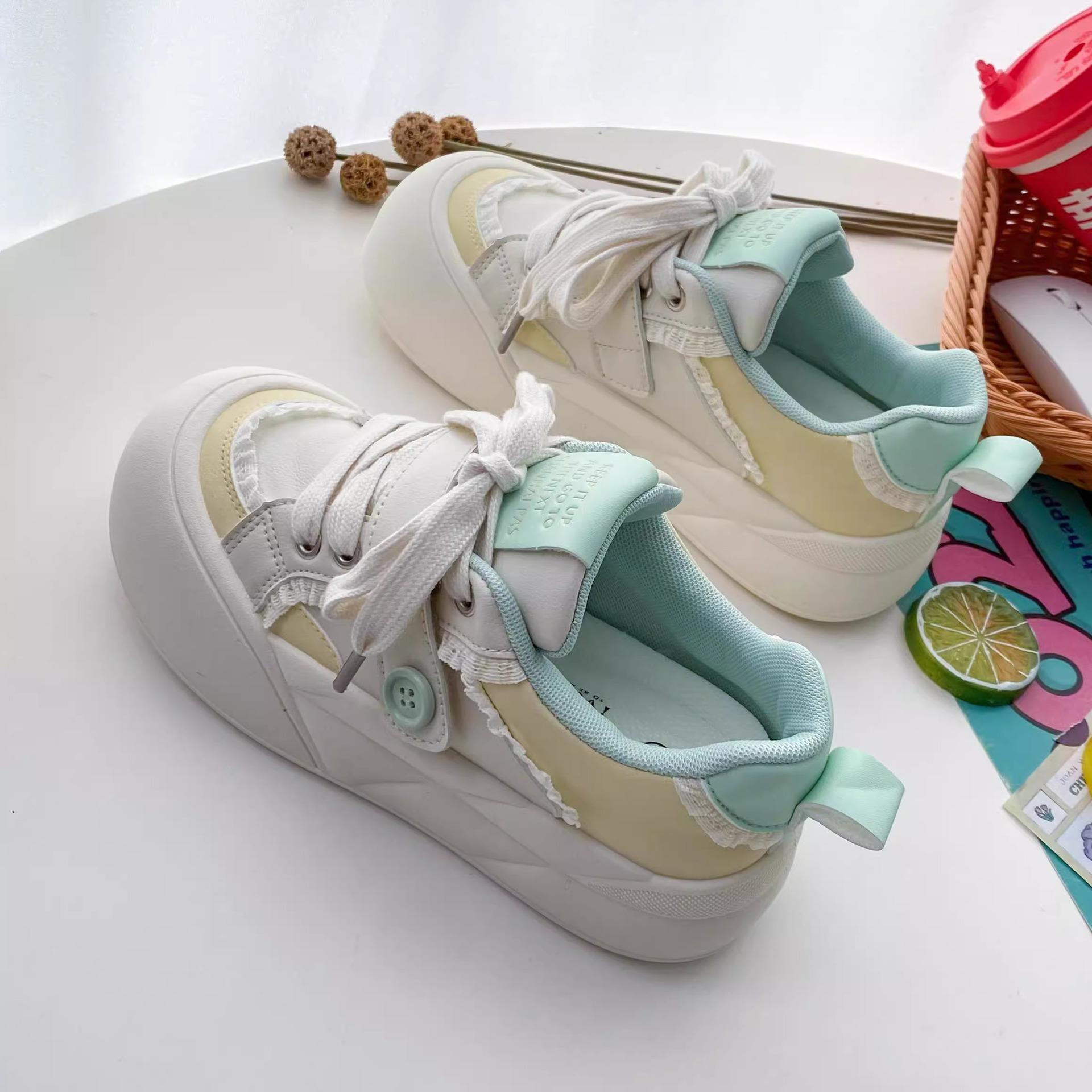 

Студенческая вечеринка, обувь высокого качества, универсальная, повседневная обувь на толстой подошве, новая весна-осень 2025, популярная белая обувь 40