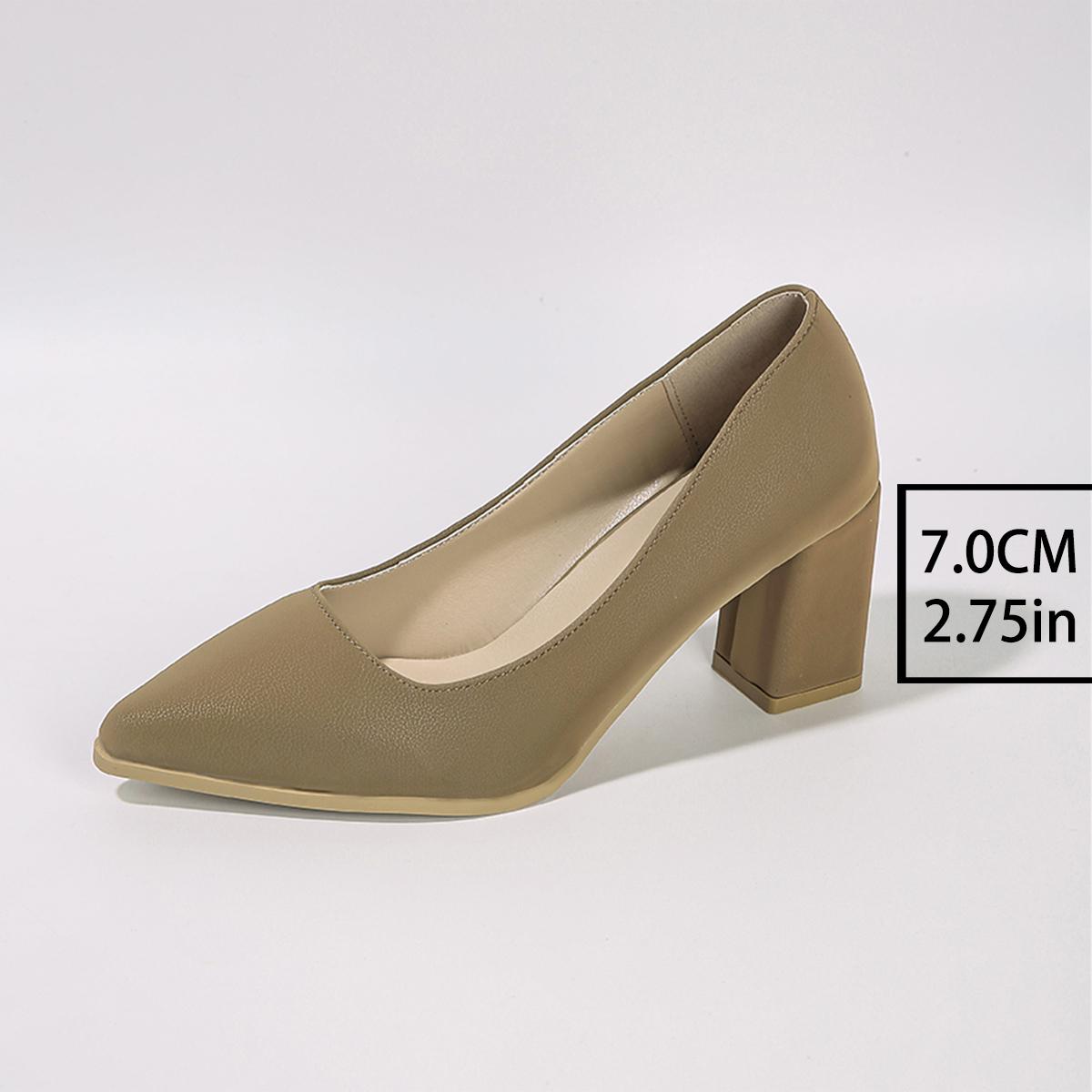 7 см каблуки-корни сексуальные остроносые женские туфли мягкие на ощупь толстые — фото 8