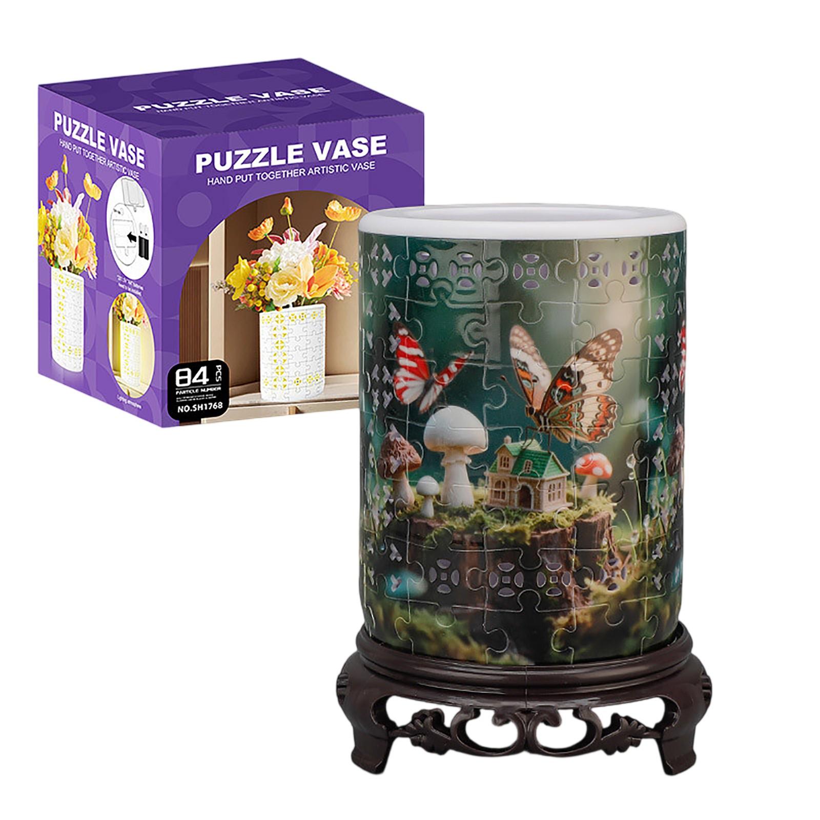 

3D Пазл Дом Ваза Декоративный Элемент – DIY Цветочный Контейнер Для Декора Гостиной One Size